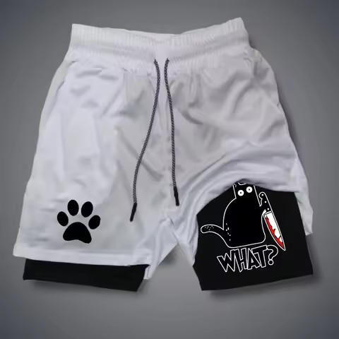 Fashion running dog print shorts animal print sportswear Y2K quick drying fitness shorts