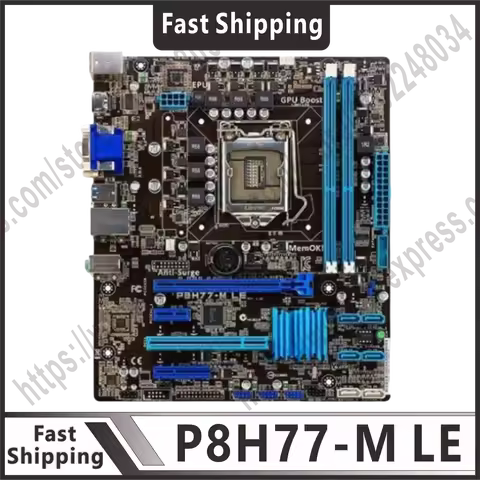 LGA 1155 motherboard P8H77-M LE H77 DDR3 16GB PCI-E 3.0 USB3.0 DVI uATX supports Core i5 i7
