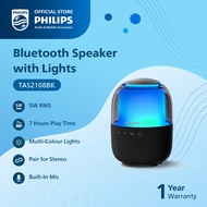 Philips Wireless Bluetooth Speaker Punchy Bass Colorful Lights 7-Hour Playtime Black (TAS2108BK/00)