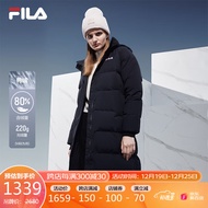 FILA斐乐女羽绒服2022冬季保暖时尚中长款保暖运动羽绒服 160/80A/S