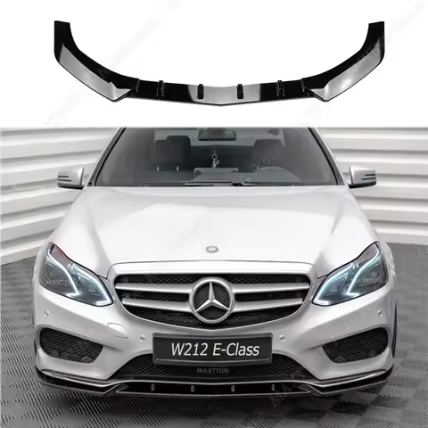 Front Splitter V.2 For Mercerdes W212 S212 3Pcs Maxton Style Bumper Lip Spoiler Splitter Diffuser E2