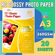 A3 RC Glossy Photo Paper 260gsm Cuyi Brand 20pcs