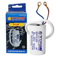 TORA Kapasitor CBB60 Bulat Putih 14 uF - Capasitor CBB60 Run 450V AC