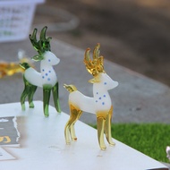 Color Glass Deer Animal Decoration Glass Products Creative Crafts Decoration Small Pink Deer Decorat