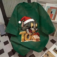 UNBR Cats and mice, Christmas, cute anime style, retro, loose, humorous and funny T-shirt 9