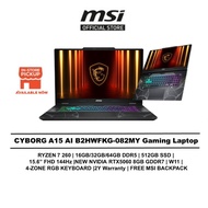 MSI Cyborg A15 AI B2HWFKG-082MY(Ryzen 7 260/16GB/512GB SSD/15.6' FHD 144HZ/RTX5060 8GB/RGB KEY/W11/B