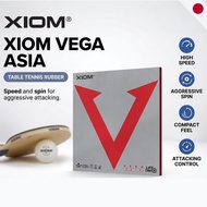 XIOM Vega Asia Table Tennis Rubber - Inverted Speed Tension Sponge Red Black 10451