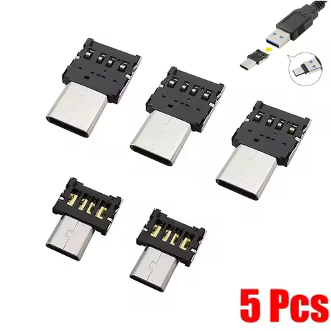 1/5PCS Universal Type-C Micro USB to USB 2.0 OTG Adapter Connector USB 2.0 Type C Micro USB OTG Cabl