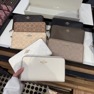 Coach Long Clip Clutch Bag Zipper Wallet Long Wallet Woman Gift Girlfriend Girl Middle Female