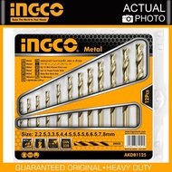 INGCO ดอกสว่านเจาะเหล็ก 2 - 8 มม. 12 ตัวชุด รุ่น AKDB1125 ( 12 Pcs HSS Twist Drill Bits Set ) - ชุดดอกสว่าน