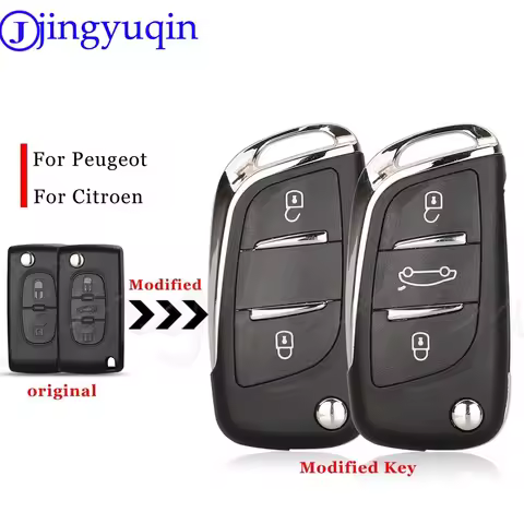 JYQ 2/3Button Modified Remote Car Key Shell For Peugeot 107 207 307 307S 308 407 607 Citroen C2 C3 C