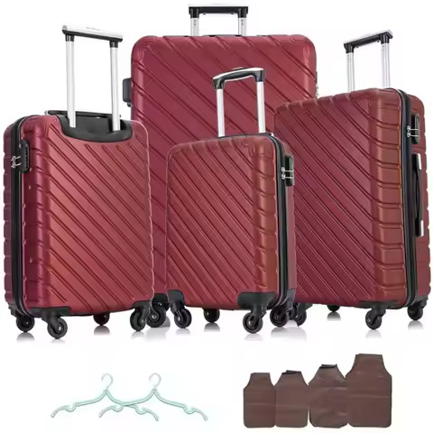 Apelila 4 Piece Hardside Luggage Sets,Lightweight ABS SuitcaseSet of 4, Check in & Carry On Luggage 