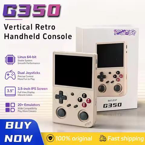 G350 Retro Handheld Game Console Linux 64-bit System 3.5' IPS Screen RK3326 3200 MAh Portable Consol