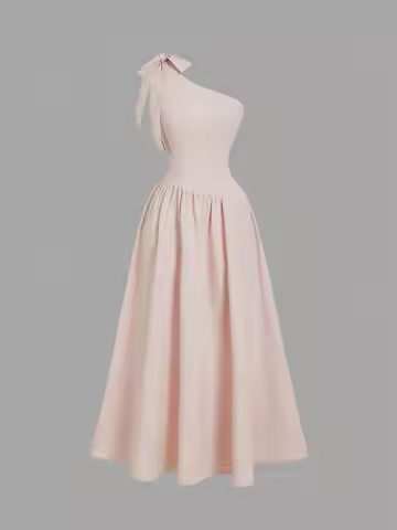 Women Asymmetrical Off Shoulder Bow Knot Dress, Boho Style Beach Vacation Birthday Party Casual Holi
