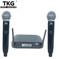 TKG audio GLDX4D 640-690mhz uhf oem microphone double dual china audio  handhold Karaoke Wireless Microphone System