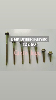 (12x50) Baut Drilling Kuning 5cm Screw SDS Roofing Galvalum 12 x 50