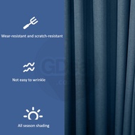 ☌✓GDeal FULLY BLACKOUT Fine Linen Full Shading Wear Resistant Blackout Window Insulation Curtain Lan