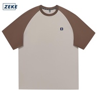 ZEKE A0038 Short-sleeved T Shirt Oversized Loose Shirt Fashion Trend Splicing Color