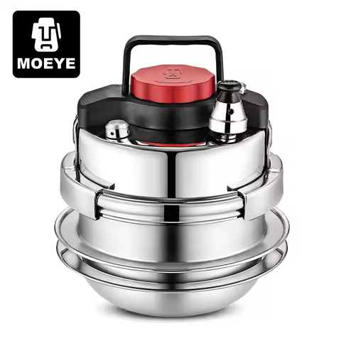 MOEYE 1.6L Mini Pressure Cooker Stainless Steel Outdoor Camping Micro Pressure Cooker Household Mini