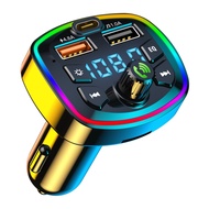 Multifunction Dual USB Hands-free Call Bluetooth-compatible 5.0 Car FM Transmitter