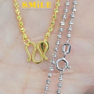 ส21 สร้อยคอ Ball slash 2mm. เงินแท้ 92.5% Italy ชุบทอง18k / ชุบทองคำขาว