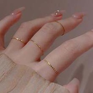 4pcs/Set Delicate Embossed Stacking Midi Rings Basic Finger Knuckle Rings For Women, Gold-Color