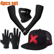 Fishing 4pcs set suit Hats + Sleeve + gloves +mask UPF 50+ UV protection for Cycling fishing
