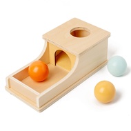 Busy edition Montessori Toys Object Permanence Box Soft Sound Wooden Color Baby Ball Drop Play for 6