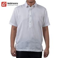 Executive Men's Textured Shortsleeves Office Barong (Off White)