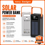 Solar Powerbank 100000mAh Original solar powerbank with 4 Cable Power Bank Besar Tahan Lama Powerban