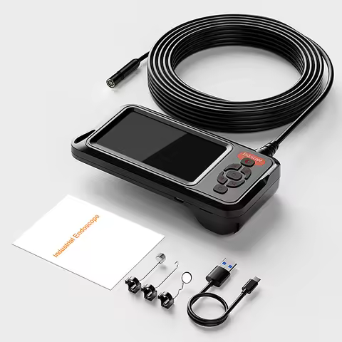 4.3-inch IPS Industrial Endoscope 1-30m Rigid Cable 8mm 1080P HD Camera IP67 Waterproof for Automobi