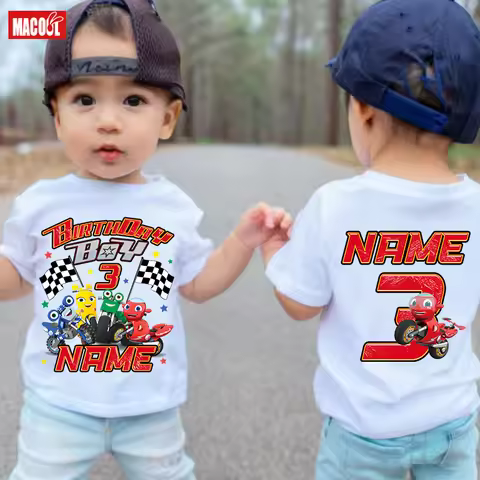 Birthday Boy Shirt 1st Boys for Kids Shirts 5th Children 3 4 Years Old Kids Clothes Motorcycle 3rd B