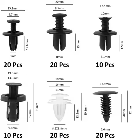 6 Size 100pcs Auto Fastener Clip Mixed Fastener for Nissan NV200 Nuvu NV2500 Forum Denki 350Z Zaroot
