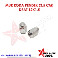 Drat CAR RACING NUTS 12X1.5 SIZE 3.5CM HILUX WHEEL NUTS FORTUNER ROCKY TAFT KATANA WHEEL BOLT