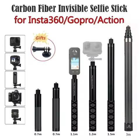 For Insta360 Ace Pro Invisible Selfie Stick for DJI OSMO 360 GoPro 13 Insta360 X5 X4 X3 Aluminum All