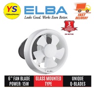 ELBA GLASS MOUNTED VENTILATION FAN EGVF-E0615(WH) GLASS EXHAUST FAN 6"