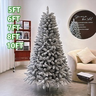 Snow Flocked Christmas Tree 6/7/8/10FT Artificial High Quality Xmas Decor Snow Tree With Metal Stand