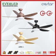 [Installation Available] CRESTAR Airis+ 5BL 50" / 56" Smart DC Ceiling Fan (Dimmable) (with 25W Tri-Color Light and Remote)