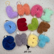 GANTUNGAN LITTLEGIRL- PLUFFY LETTER INITIAL HANGER |BAG CHARM |BAG HANGER |INITIAL KEYCHAIN