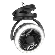 5-Inch Desktop Fan with LED Light and Hook Clip Type Portable Silent 10000MAh Outdoor USB Rechargeab