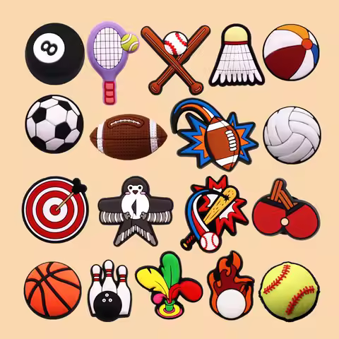 Original 1pcs Ball Sports PVC Shoe Buckle Accessories Badminton Volleyball Bowling Tennis Shoes Char