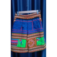 Hmong Fabric Shorts Hand-Embroidered Pattern