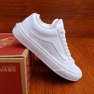 Sepatu Casual Vans07 Old Skool full White Putih Polos Sneakers for Men and Women
