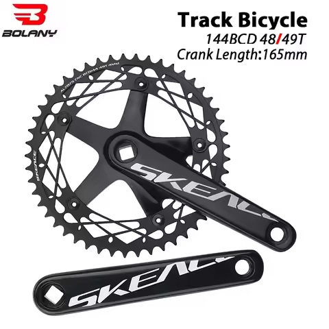 SKEACE Bicycle Crankset 144BCD Mountain Bike Square Hole Crank Aluminum Alloy Single Speed Crank Cha