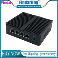 Fanless Soft Router Intel E3825 Mini PC with VGA HDMI and 4 Intel Gigabit LAN for Pfsense OPNsense F