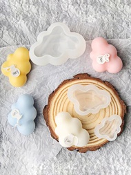 3入組3d雲朵形矽膠蠟燭模具,s/m/l慕斯糕點冰糕布丁糖果肥皂巧克力模具,烘焙蛋糕裝飾工具