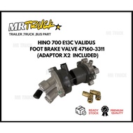 Hino 700 E13C VALIDUS Foot Brake Valve 47160-3311 (ADAPTOR X2  INCLUDED)