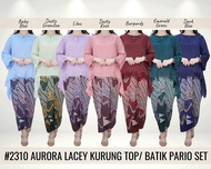 Koleksi Raya 2024 Terbaru AURORA LACEY KURUNG TOP/ BATIK INSTANT PARIO SET