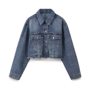 Willshela thời trang nữ cắt Áo Khoác Jean Denim ve áo cổ áo tay áo dài nữ sang trọng trang phục áo k