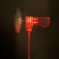 科技製作小型風力發電機紅光LED微型風力發電風能自發光風車模型